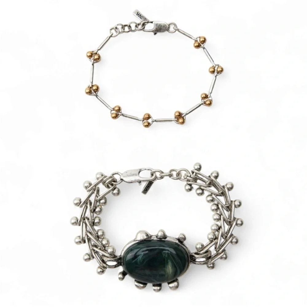 NWT. Zara Pack of Two Resin Stone Cowboy Bracelets.